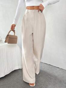 Chiquease 女士优雅法式办公室通勤白色西装外套和裤子套装 - 杏色 - 查看 5