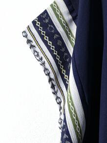 Rusticease Women's Summer Spliced ​​Web V-Neck Loose Shirt