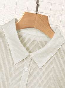 SHEIN LUNE Plus Size Women's Chiffon Bowknot Blouse, Versatile Lightweight Summer Sun Protection Wrap Blouse - White - View 3