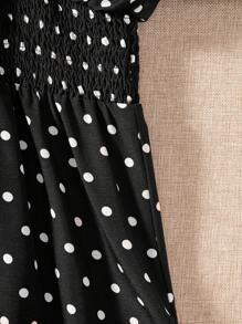 DreamSkyne Mono de una pieza con lunares de talla grande, minimalista y de moda, adecuado para el verano - Negro - Ver 5