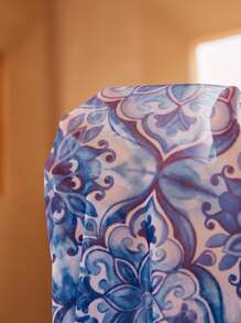 SHEIN 2pcs Set: Minimalist Delicate 3D Print One Piece Swimsuit And Long Mesh Skirt - Multicolor - View 7