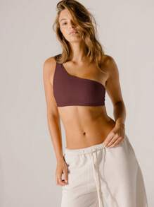 Aralina Leisurewear Minimalist Soft Stretch One-Shoulder Active Summer Workout Tank Top