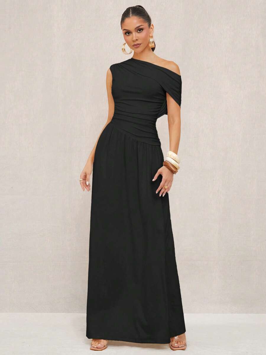 Lumalex 奢华女士超长婚礼礼服 - 黑色 - 查看 1