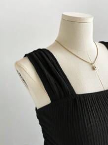 SHEIN Privé Débardeur simple et polyvalent en couleur unie pour femmes grandes tailles, élégant pour l'extérieur, les sorties, les vêtements printemps/été