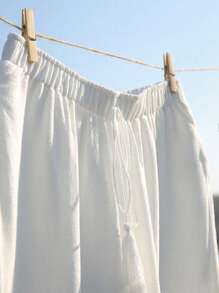 SHEIN LUNE Women's Low Rise Stylish Versatile Pants - White - View 3