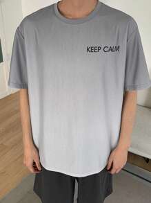 DAZY Letter Print Multicolor T-Shirt Set Matched With Men's Loungewear, Summer - Multicolor - View 4