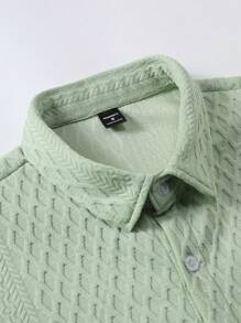 Manfinity Homme Bộ áo sơ mi ngắn tay và quần short dệt kim Jacquard phong cách thường ngày dành cho nam, thích hợp cho kỳ nghỉ bãi biển Hawaii, lễ hội âm nhạc và trang phục thường ngày. Món quà tuyệt vời cho bạn trai hoặc chồng, trang phục ấm áp - Màu xanh chanh - Xem 6