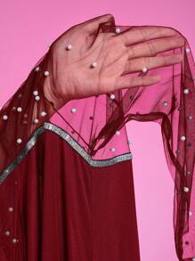 Slaydiva 1 pièce Robe de soirée élégante contrastée à mailles pour femme grande taille, pour l'automne
