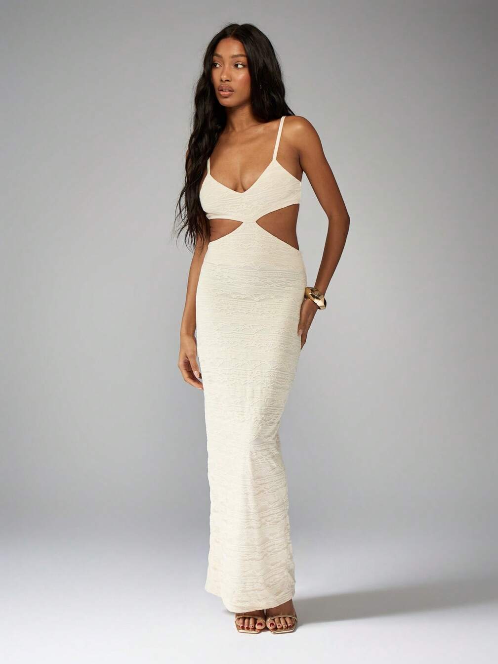 midriff cut out dress BEJEWELED MIDRIFF CUT OUT GOWN