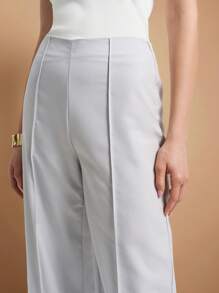 Ontre Women's Simple Commuter Straight Zip Pocket Pants, 2025 - Light Grey - View 3