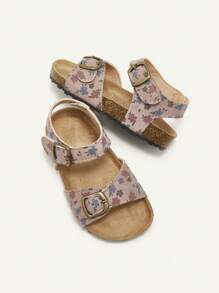 Cozy Pixies Sandalias planas de bebé con diseño floral vintage y estilo bohemio, de piel sintética