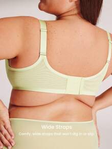 LUVLETTE Plus Dream Curve Air Full Coverage Airy Breathable Sheer Mesh Spacer Cup Green Basic Breezy Comfort Minimizer Bra - Green - View 5