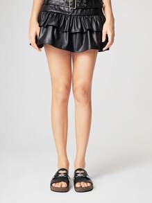 ROMWE Grunge Punk Women's Dark Rock Punk Goth Sandals, Summer Open Toe Rivet Strap Roman Beach Flat Slide Slippers, Halloween - Black - View 2