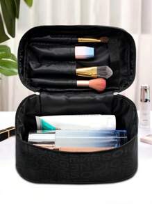 1入組字母圖案化妝包,旅行必備 - 黑色 - 查看 3