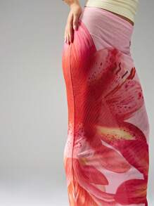 MISSGUIDED Váy Maxi In Màu Nước Thiết Kế Có Họa Tiết Hoa Nghệ Thuật, Đồ Đi Biển Mặc Đi Nghỉ Mát Dài Thư Giãn Thời Trang Du Lịch Mùa Hè - Hồng - Xem 6
