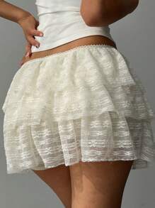 Aloruh 女士纯色简约时尚裙子，适合夏季女士优雅度假女士休闲西装性感复活节裙子狂欢节毕业裙海滩俱乐部女士 Y2k 可爱夏季 Gyaru 机场褶边太阳裙 - 米色 - 查看 2