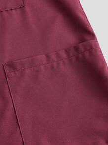 TaskEZ Uniform Set: V-Neck Short Sleeve Tailored Blouse And Drawstring Straight Leg Casual Pants, Scrub Sets - Red Violet - View 7