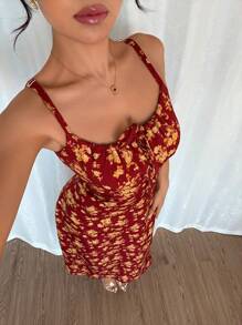 Chiquease 女士简约时尚吊带背心裙，适合夏季 - 紅色 - 查看 5