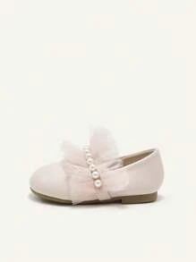 Cozy Pixies Spring/Summer Fashion Versatile Wedding Season Princess Style Lace Pearl Pink Soft Bottom Baby Flats