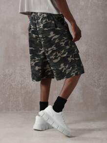 SUMWON Military-Style Cargo Shorts Drawstring Waistband Multi-Pocket Design Summer Casual Combat Tactical Bermuda Shorts Outdoor Adventure Wear - Army Green - View 5