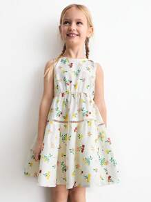 SHEIN Abiti estivi da ragazza giovane con stampa floreale carino per vacanza - Multicolore - Visualizzare 1