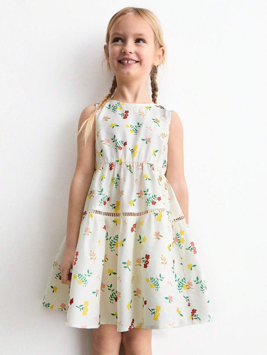 SHEIN Abiti estivi da ragazza giovane con stampa floreale carino per vacanza - Multicolore - Visualizzare 1
