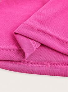 Sweetina Top corto rojo sexy con escote de pico sin mangas estilo Y2K, de color liso y estiloso para mujer - Rosa Fucsia - Ver 4