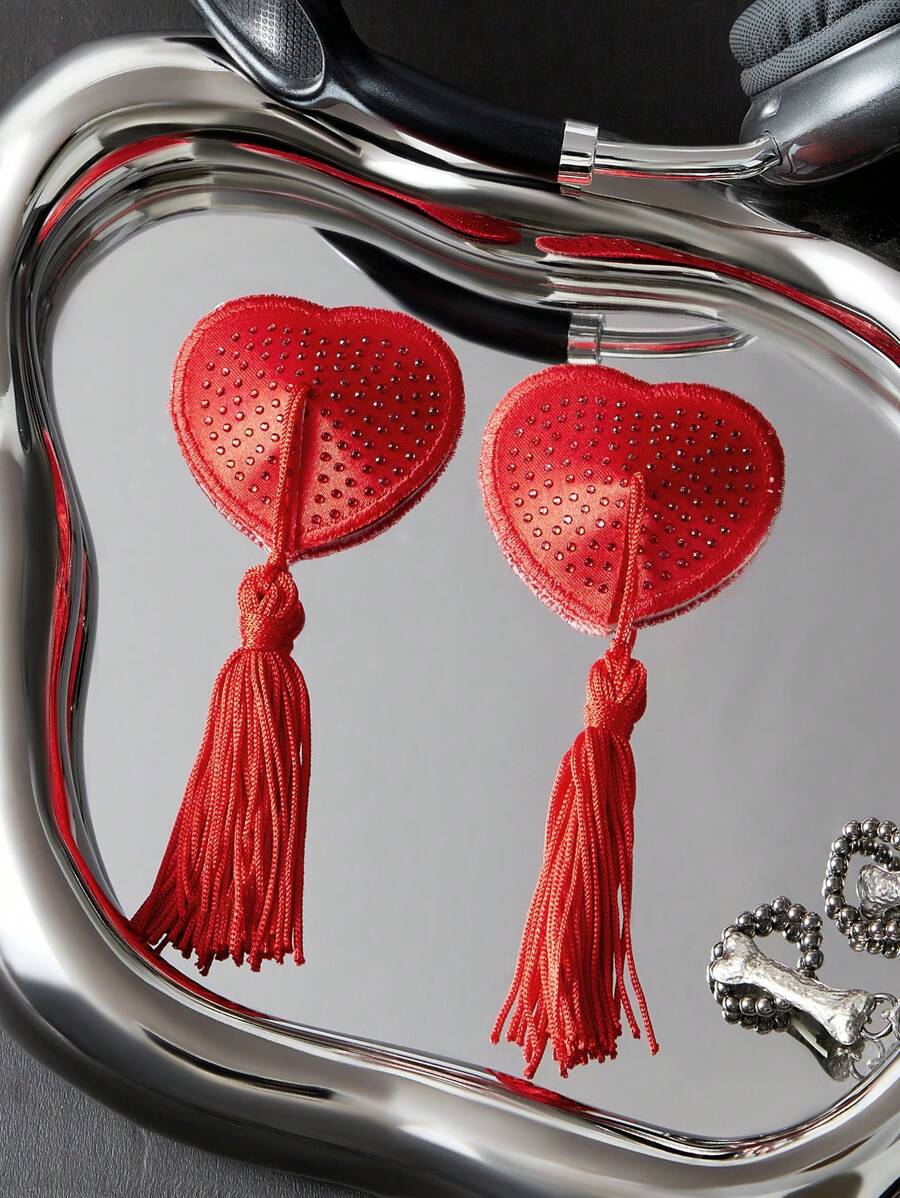 心形水钻装饰乳头贴