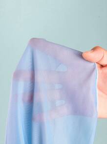 SHEIN Girls' Cute Printed Triangle Top And Skirt Bikini Set (Ditsy Floral Random) - Blue - View 6