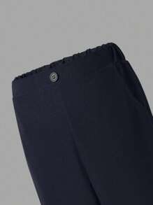 SHEIN 3 件套青少年男孩绅士西装套装：休闲西装外套 + 背心 + 长裤，适合生日派对、晚会、婚礼、洗礼、周年纪念的优雅服装 - 藏蓝色 - 查看 5