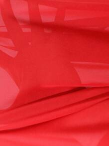 Aveloria Modichic Abito in chiffon rosso con schienale scoperto e senza maniche