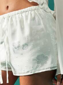 MISSGUIDED Summer Lounge Shorts Beach Cover Up Ruffle Drawstring Resort Wear Vacation Shorts Relaxed Fit Festival - White - View 4