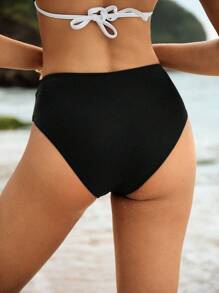 SHEIN Swim Women's Basic Cross Flattering Swimwear Bottom