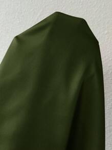 SHEIN Privé Women's Elegant Champagne Solid Color Sleeveless Blouse With Collar And Pleated Detail, Suitable For Daily Office Wear - Army Green - View 6