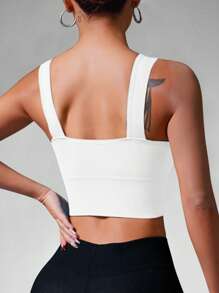 SHEIN Sport Studio Brassière de sport sans couture de couleur unie pour usage quotidien pour femmes