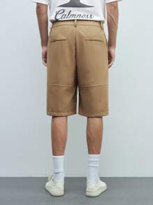 Maija Men's Casual Solid Color Straight Leg Shorts For Summer - Khaki - View 4