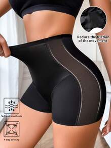 SHEIN Quần lót định hình bụng Shapewear - Quần lót định hình nữ Quần bó sát cơ thể Lưới rỗng Quần góc phẳng - màu đen - Xem 3