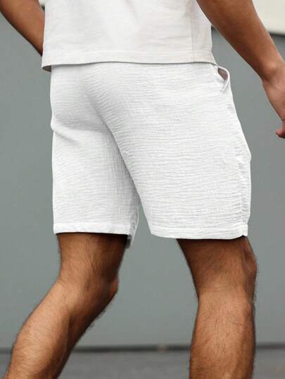 VENTUSAIL Men's Casual Solid Color Drawstring Waist Shorts, Holiday