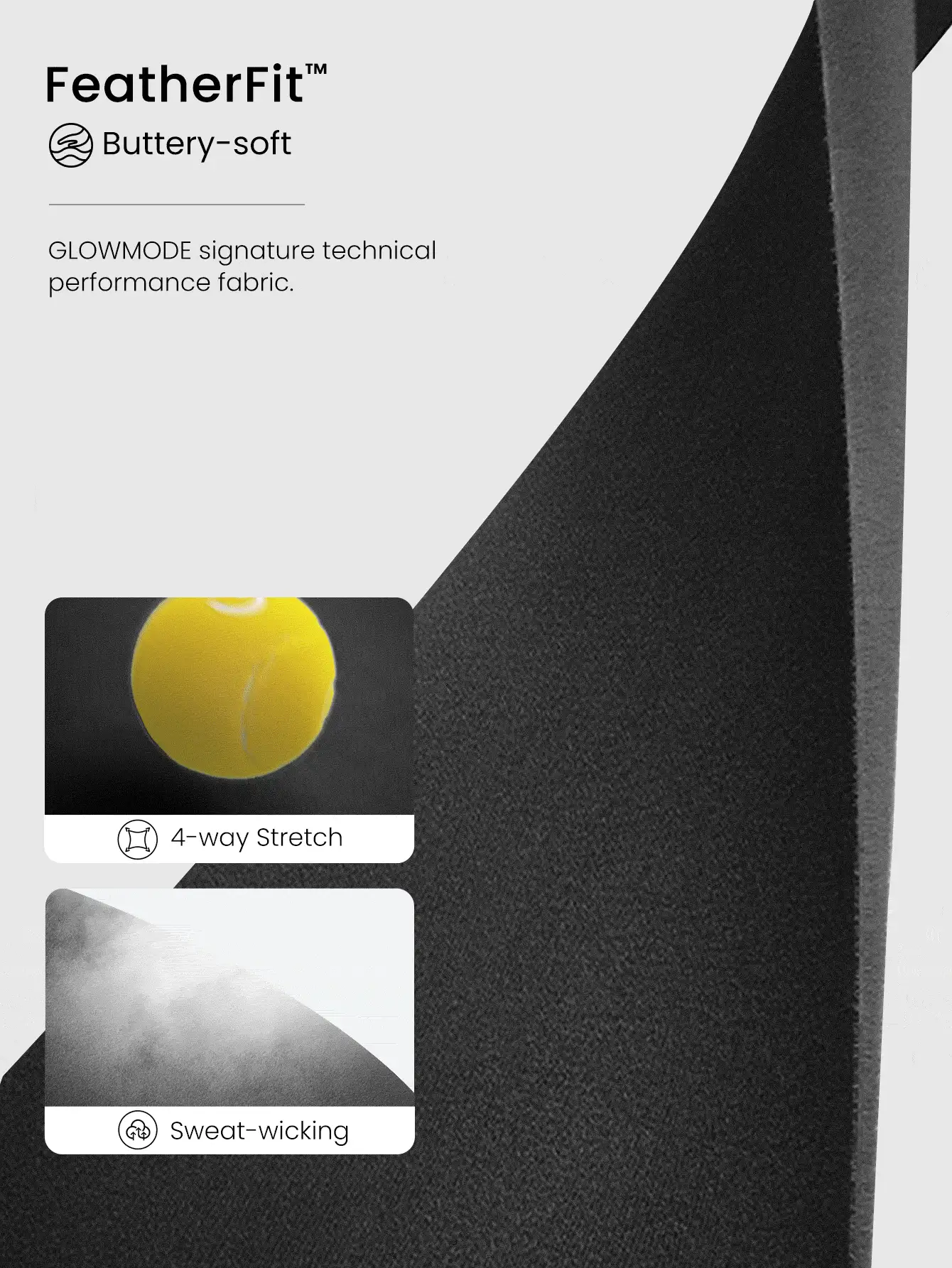 GLOWMODE FeatherFit™ Sweat-Heart 领口露背盖袖 T 恤低冲击瑜伽普拉提日常休闲装可拆卸罩杯 - 黑色 - 查看 5