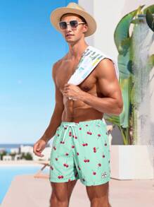 Manfinity Men's Simple Stylish Beach Shorts, Suitable For Summer