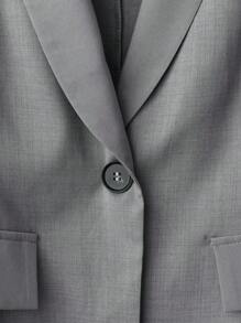 Rometta 大码女式纯色长袖夹克和中裙套装