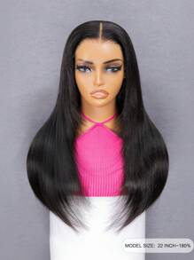 TrueHD 直发层次剪裁，无需胶水即可佩戴，6x4预剪高清蕾丝闭合，180%密度，16-24英寸，预漂白，细小发结，时尚假发，100%真人发，预拔毛，自然发际线，日常佩戴，丝滑柔顺，适合女性，情人节真人发蕾丝假发，自然无胶假发，浪漫约会之选。 - SNatural - 查看 3