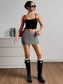 Muchica 2 件女式基本款短裤 - 灰色 - 查看 6