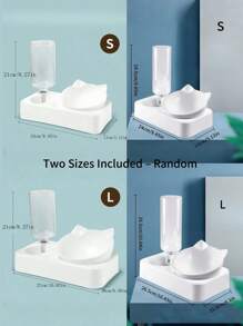 1 件套自动宠物喂食器和水碗 - 适用于狗/猫的防溢双分配器，大容量智能食物和水站 - 無色 - 查看 6