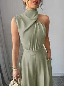 Firerie 女士高领无袖阔腿连体裤 - 薄荷綠 - 查看 8