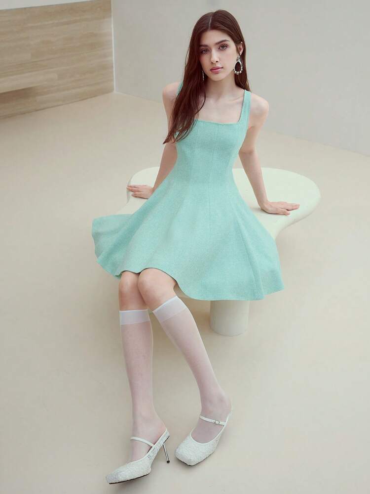 MOTF STUDIO ZIPPER BACK FLARED DRESS