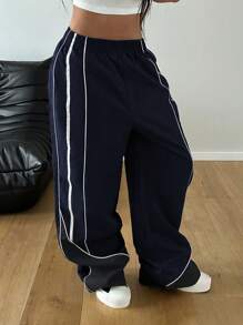 StreetHx Women Streetwear Oversized Contrast Color Long Pants, Spring/Autumn Fall Cloth For Women