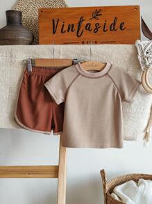 Vintaside Kids Baby Boy Summer Casual Short Sleeve T-Shirt And Shorts Set