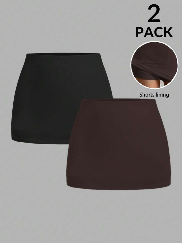 SHEIN EZwear 2pcs Women's New Basic Shorts