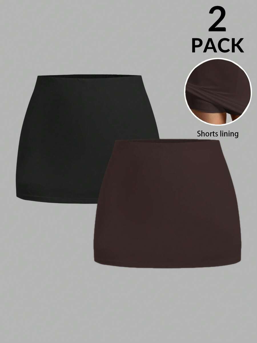 SHEIN EZwear 2pcs Women's New Basic Shorts - Multicolor - View 1